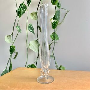 Clear Glass Swung Vase With Branch Detail